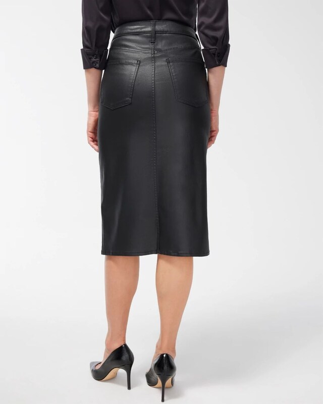 Coated Denim Skirt - image 3
